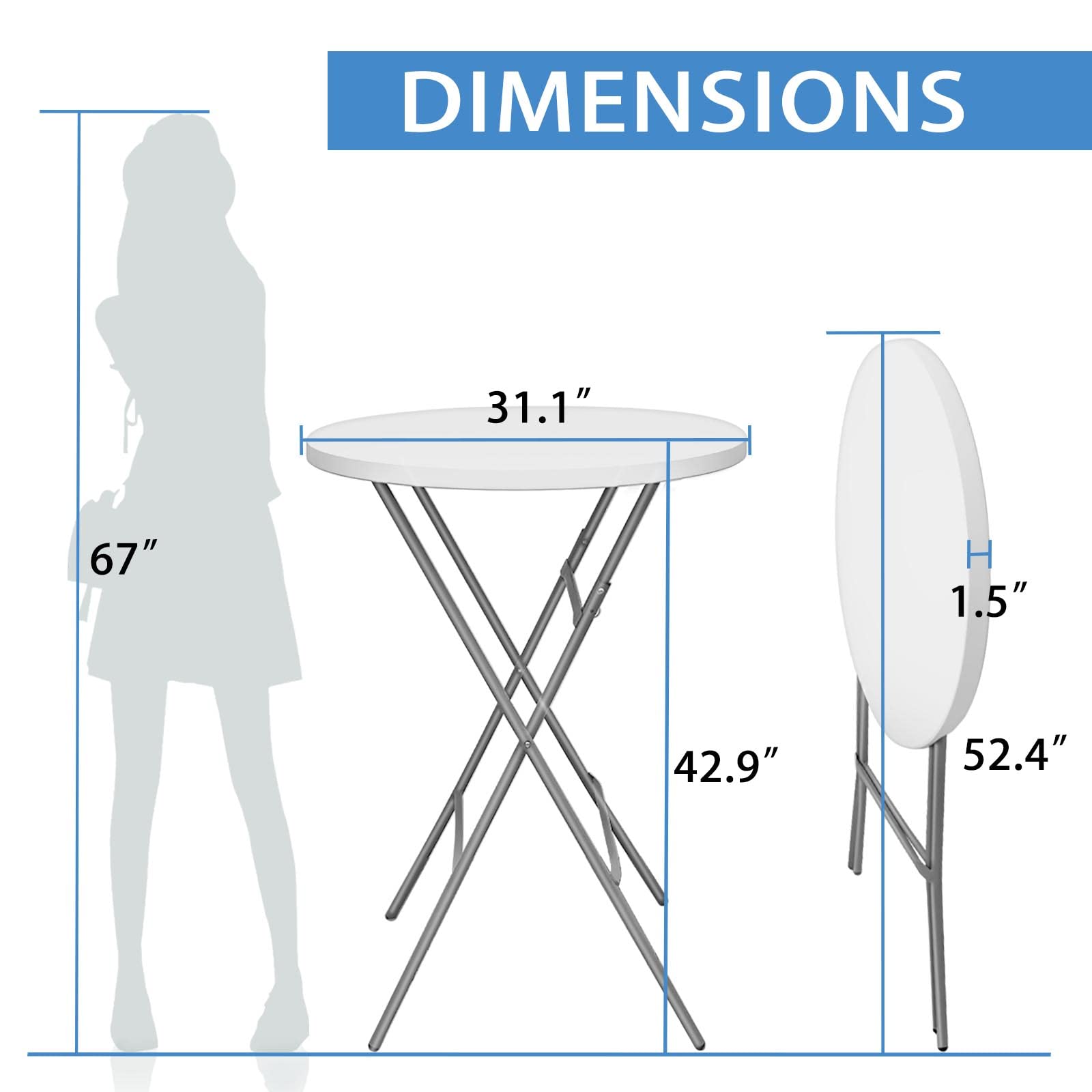 GUAGUA table beside a person to show scale and comfortable standing-height advantage