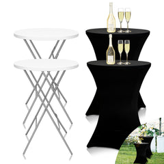 GUAGUA front view of two tables showing compact party-ready setup and portability