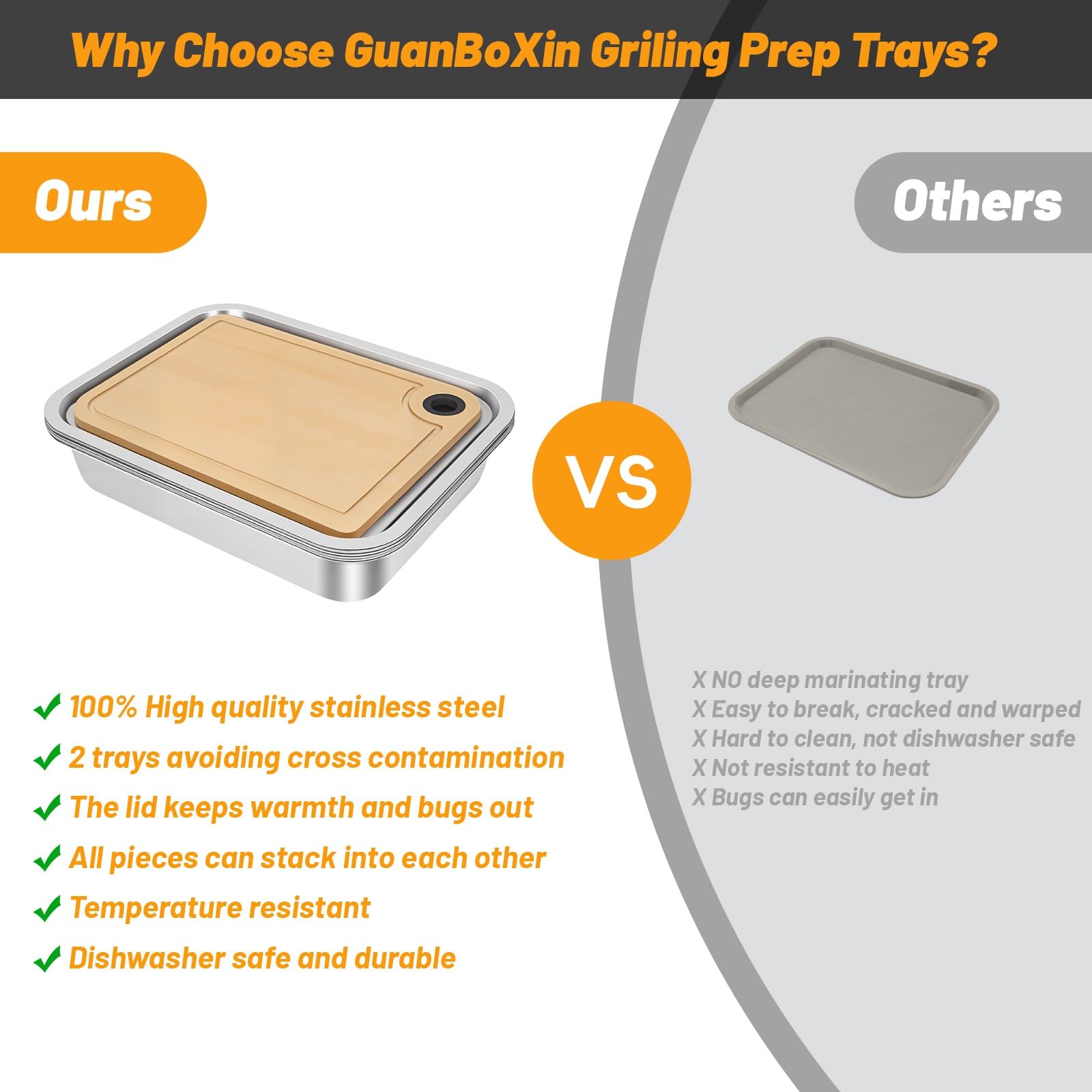 GuanBoXin stacked trays compactly stored to save space