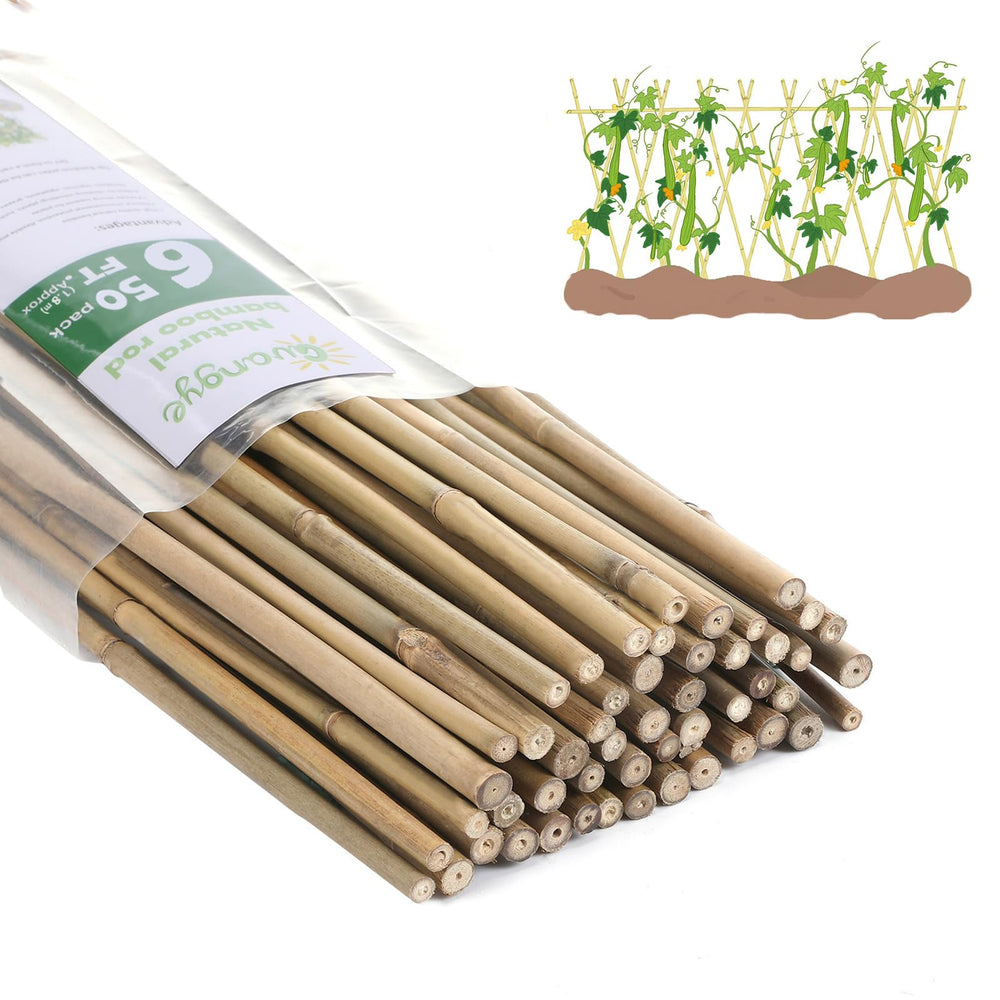 GUANGYE front view of 50-pack bamboo stakes shows eco-friendly garden support