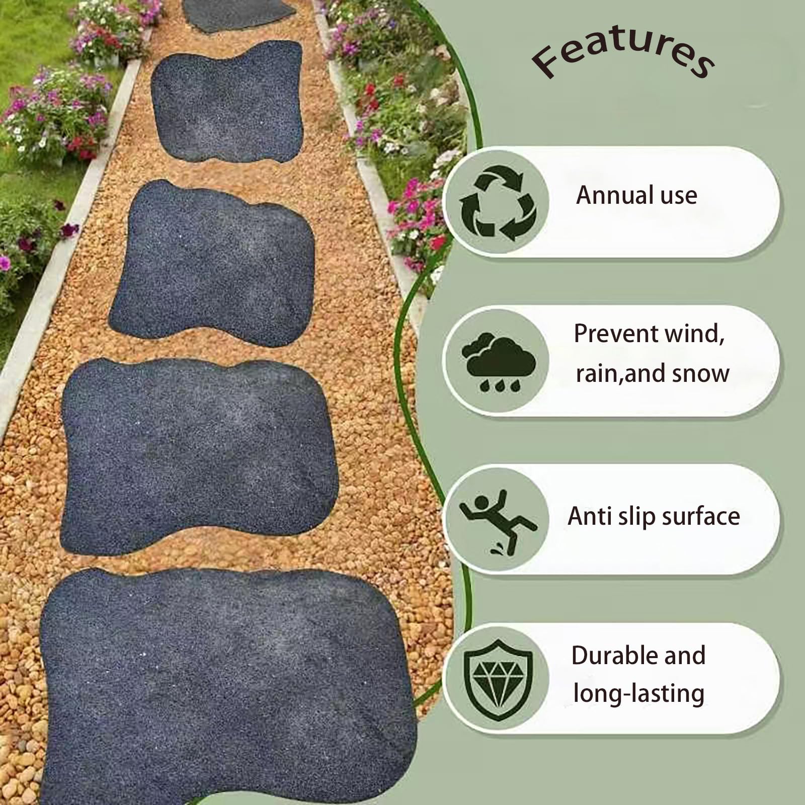 Guanjiapo stepping stone with a foot demonstrating stable, slip-resistant step