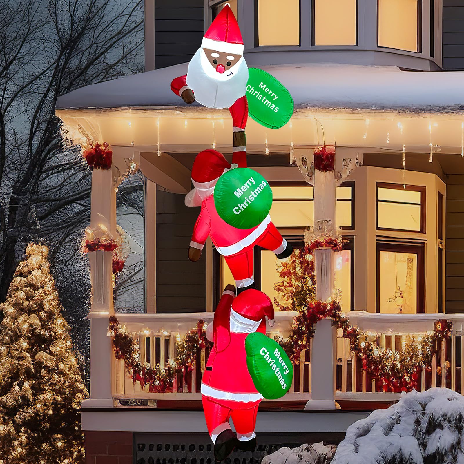 GUDELAK black Santa front view showing festive silhouette and instant curb appeal