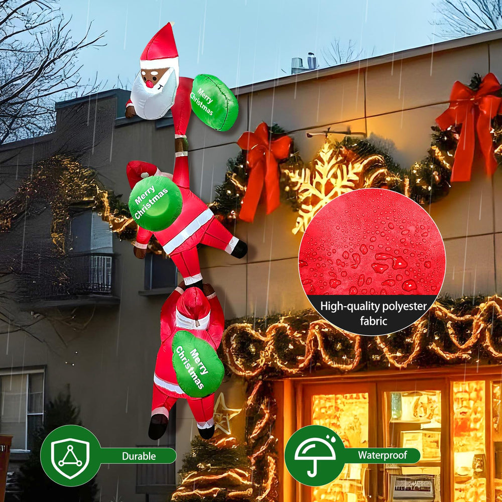 GUDELAK Santa behind window creating a festive indoor-outdoor holiday effect