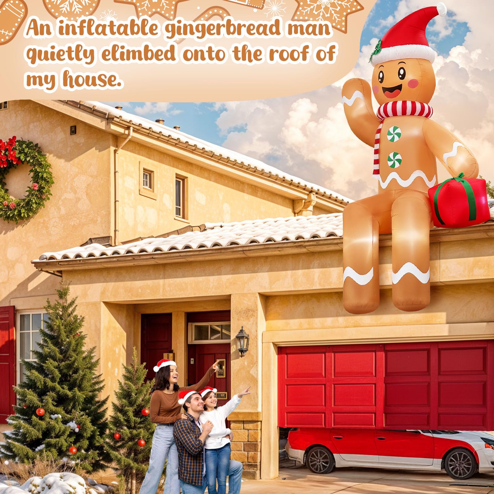 GUDELAK gingerbread lit by built-in LEDs for bright nighttime visibility