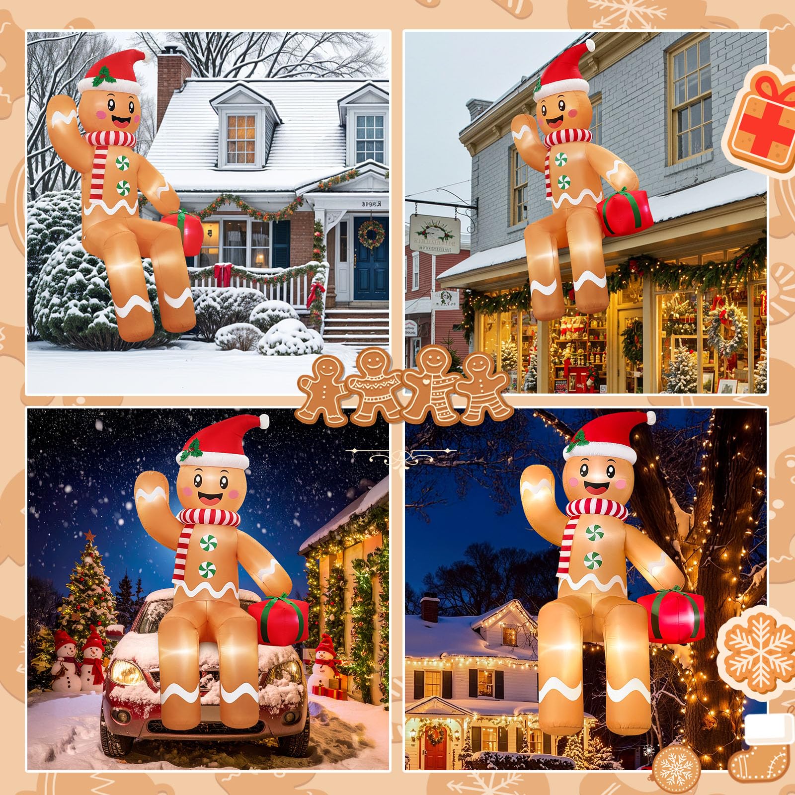 GUDELAK gingerbread in yard with lights for festive party-ready atmosphere