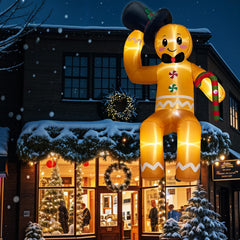 GUDELAK on rooftop secured with sandbags demonstrating elevated holiday display