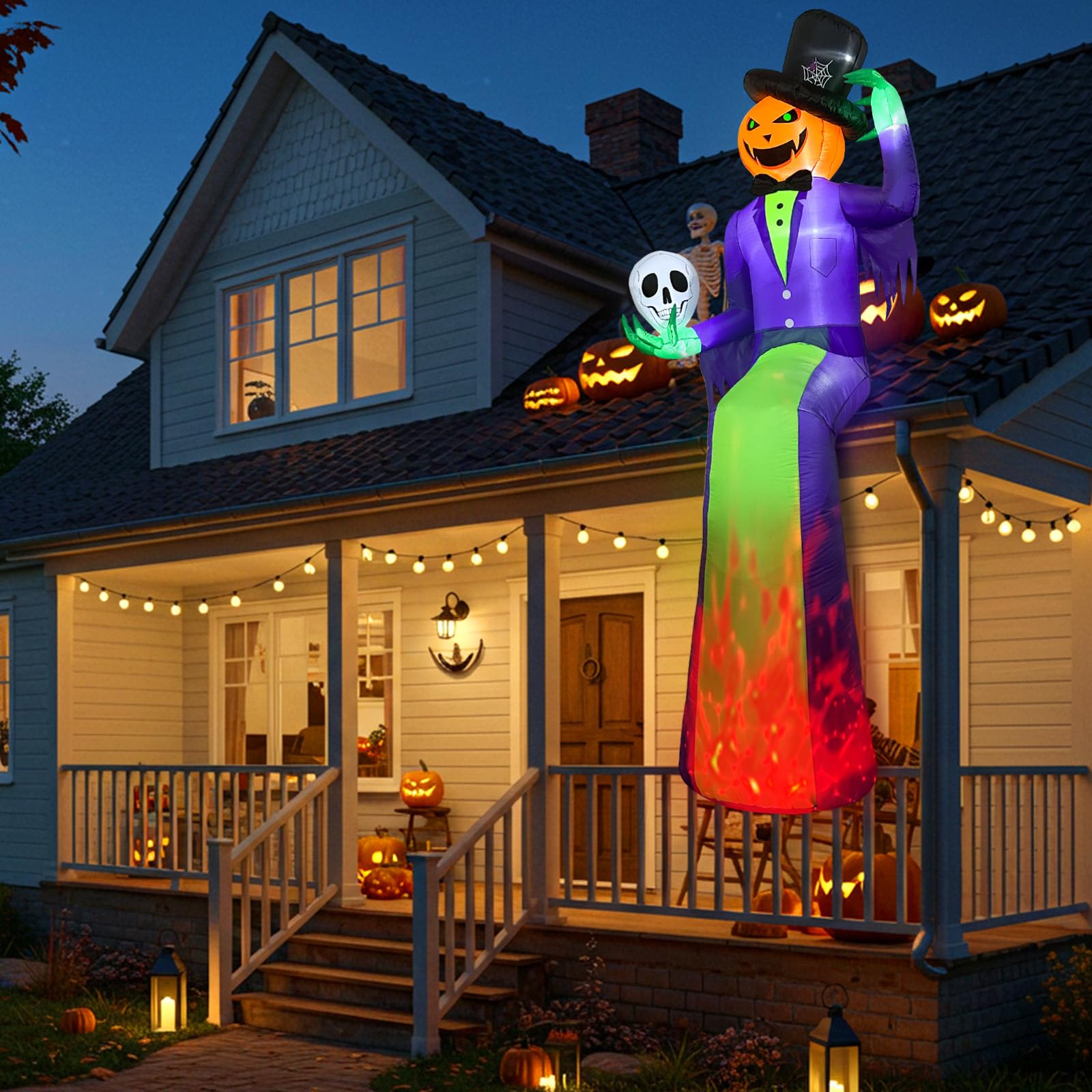 GUDELAK nighttime display in yard drawing attention from visitors