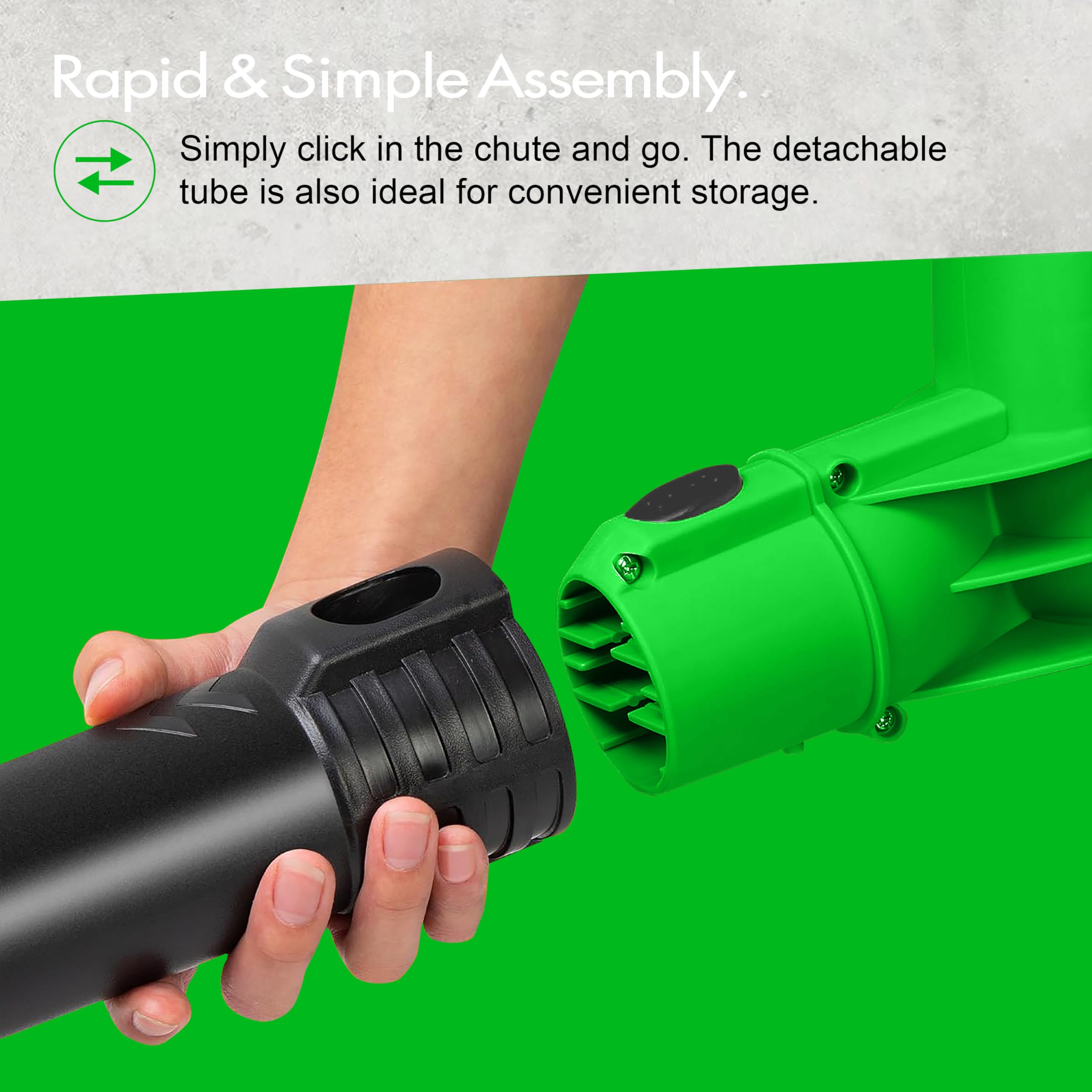 GUEDE nozzle close-up highlighting concentrated airflow efficiency
