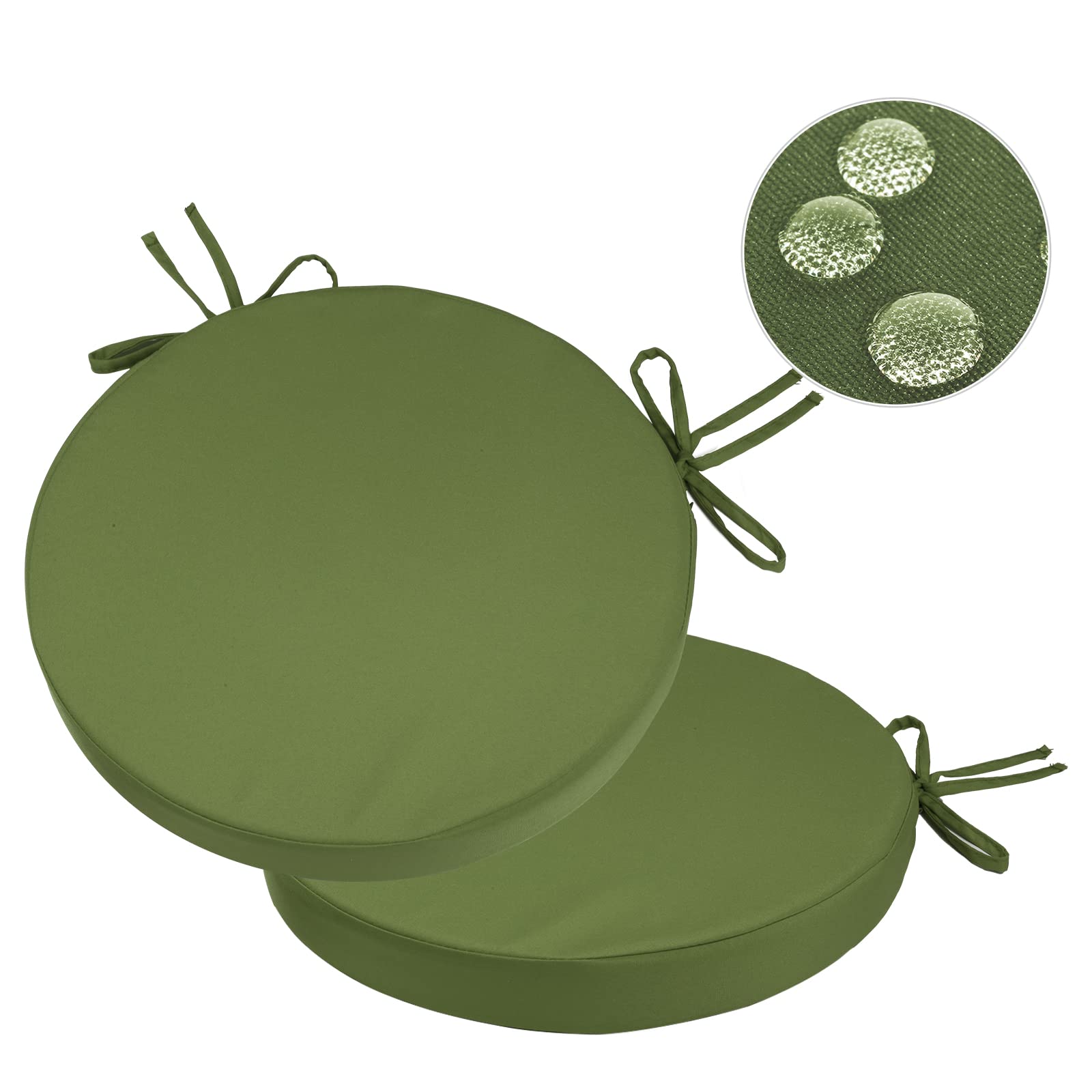 GUEGLSA front view of green round cushions showing color and shape for stylish seating