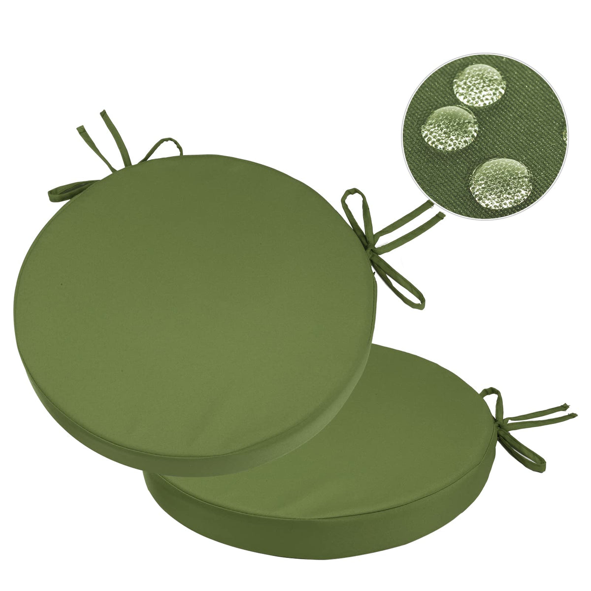 GUEGLSA front view of green round cushions showing color and shape for stylish seating
