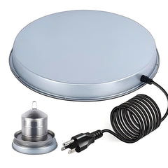 GUEOQTC heated base front view showing compact 11 inch design and stable platform benefit