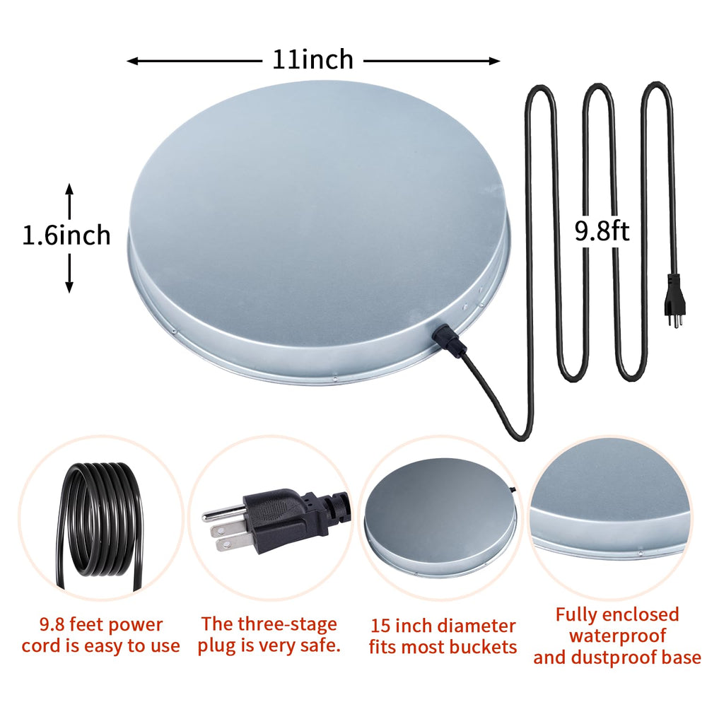 GUEOQTC heated base top detail showing heating surface and edge for safer water placement benefit