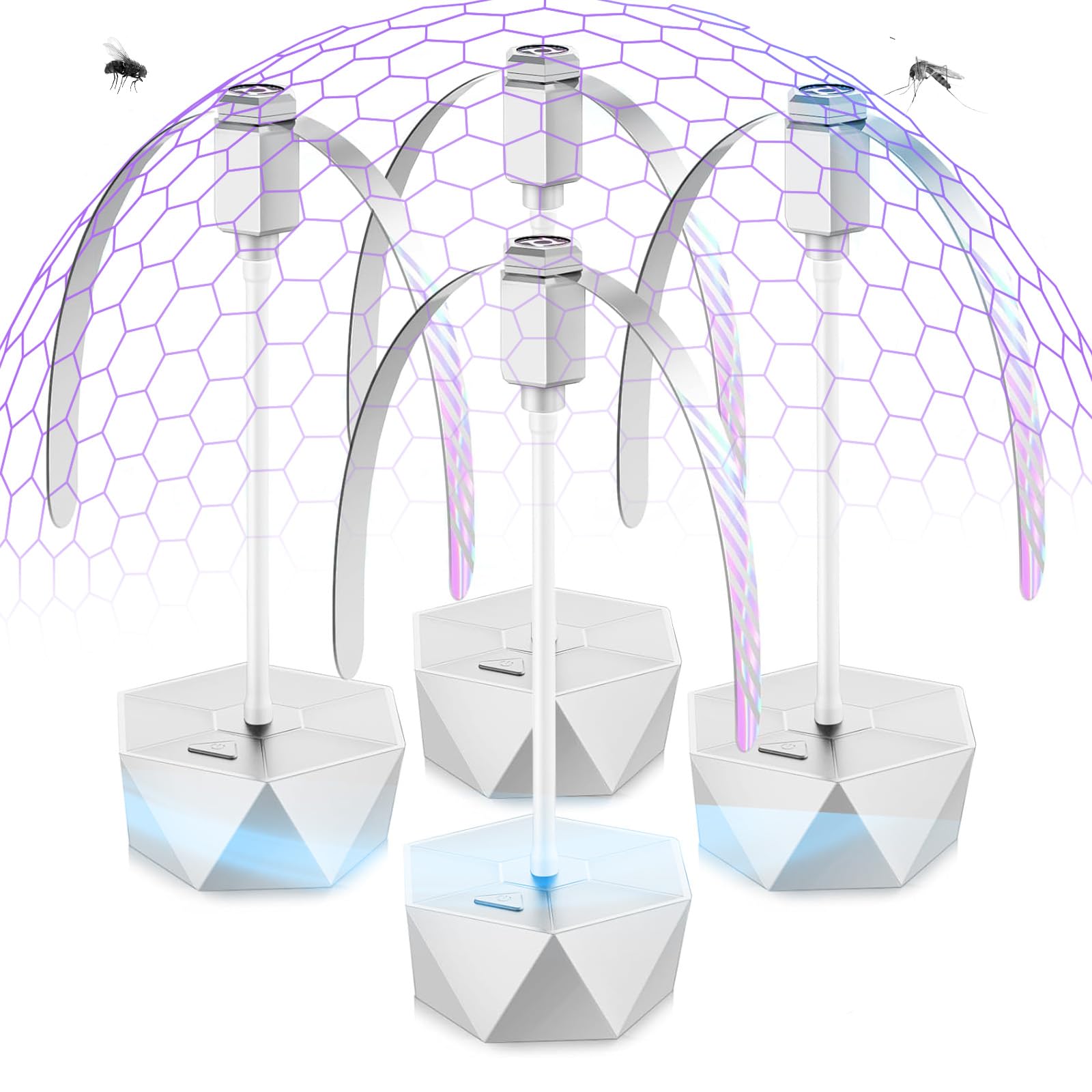 GUIDOT front view showing tabletop fly spinner protecting food