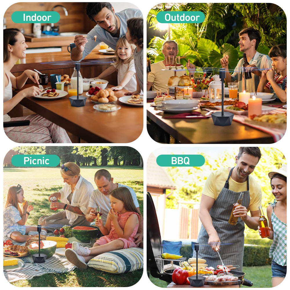 GUIDOT on picnic blanket illustrating portable outdoor fly control