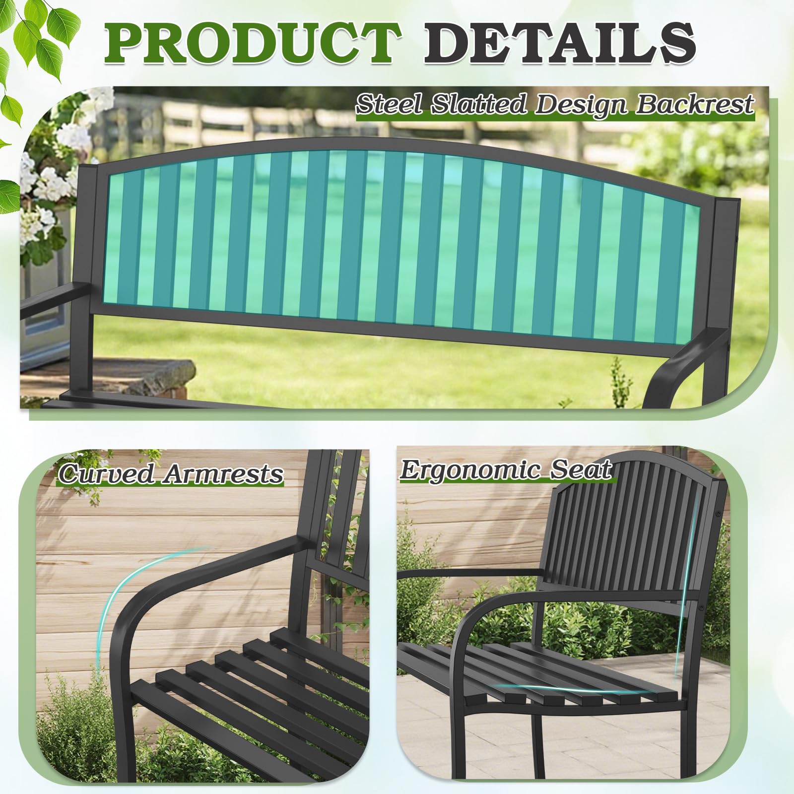 GUINGFUN armrest detail highlighting ergonomic curve for comfortable outdoor seating