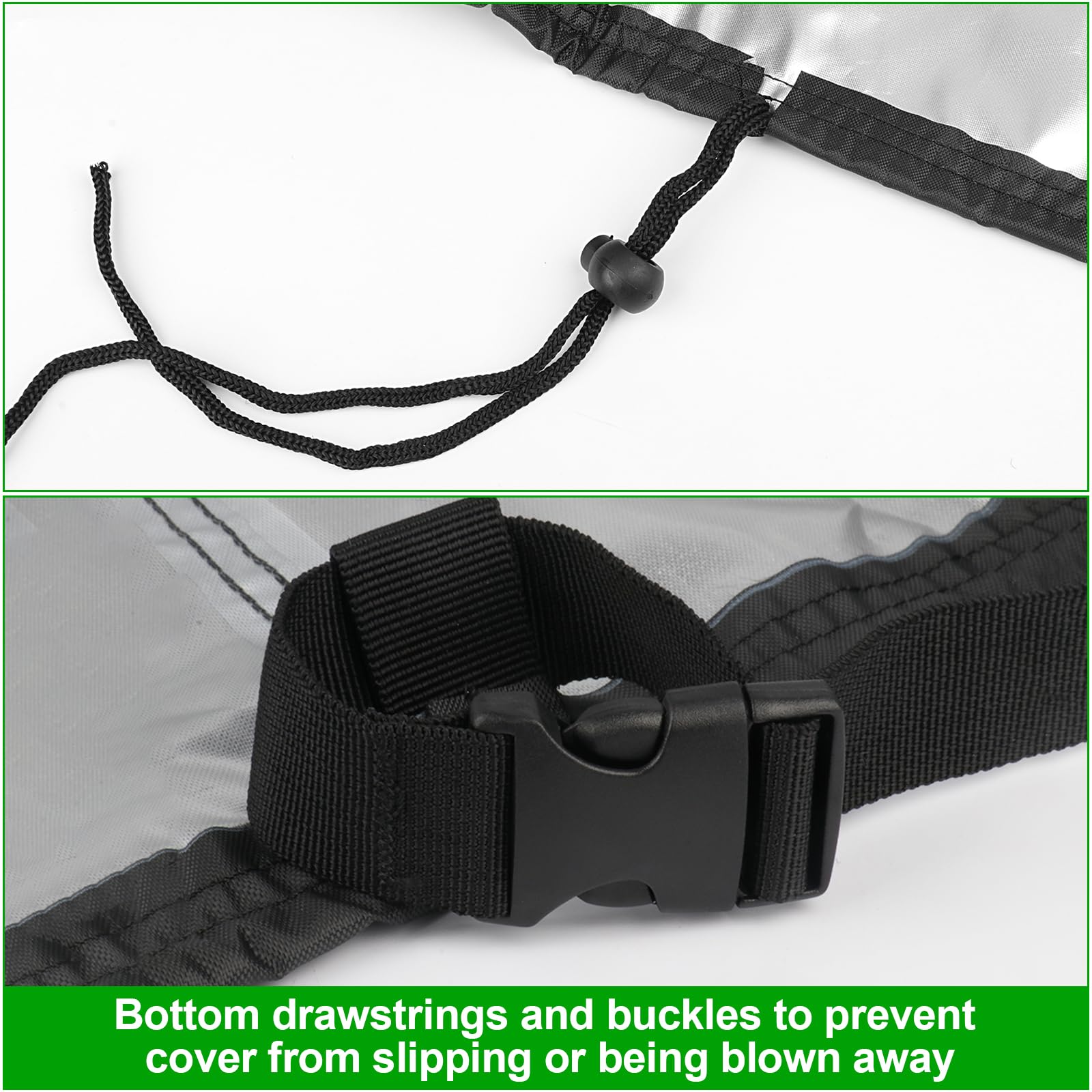 Guisong adjustable drawstring hem being tightened to secure cover in wind