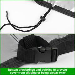Guisong adjustable drawstring hem being tightened to secure cover in wind