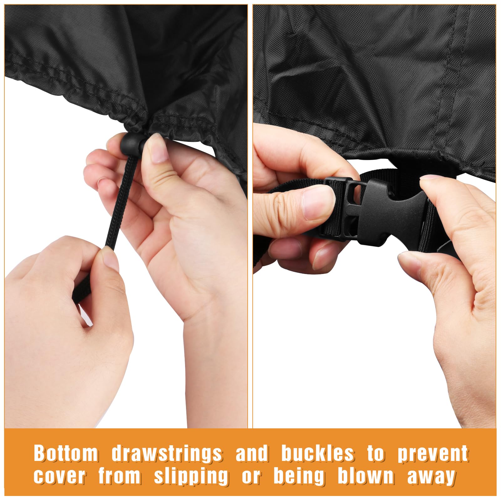 Guisong drawstring hem closeup securing cover against wind