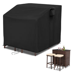 Guisong front view of covered wicker bar set showing full protection benefit
