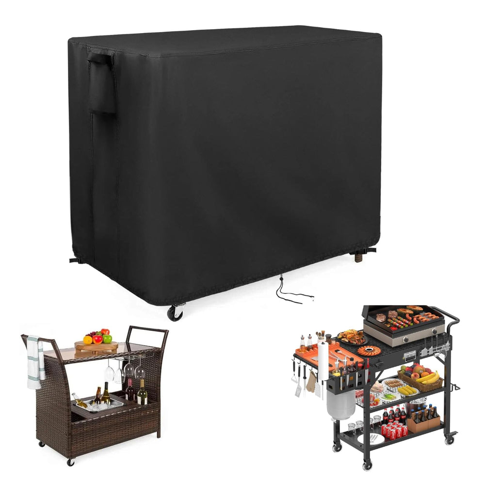 Guisong front view showing full fit protecting grill table and preventing weather damage