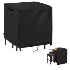 Guisong front view showing full cover protecting bar-height set, keeps furniture dry