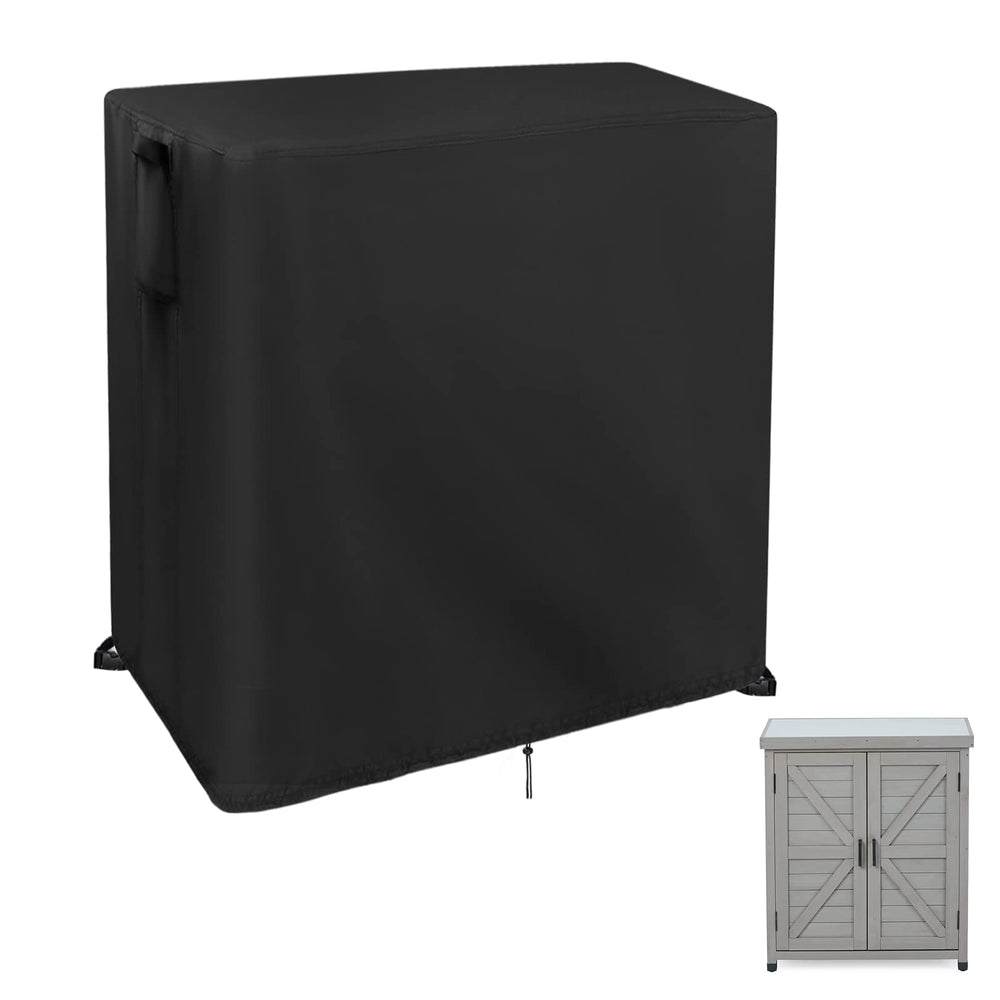 Guisong front view showing full cover protecting a potting bench and keeping it dry