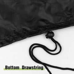 Guisong handle and drawstring closeup for easy on/off and secure fit