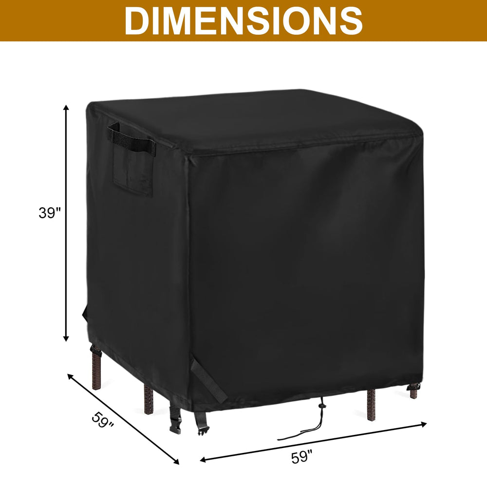 Guisong cover on patio bar set in lifestyle scene, preserves outdoor furniture condition