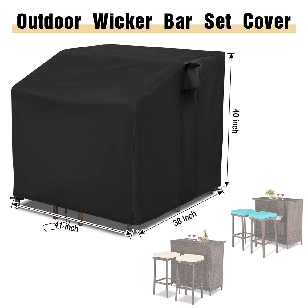Guisong covered bar set in patio lifestyle setting showing weather protection benefit