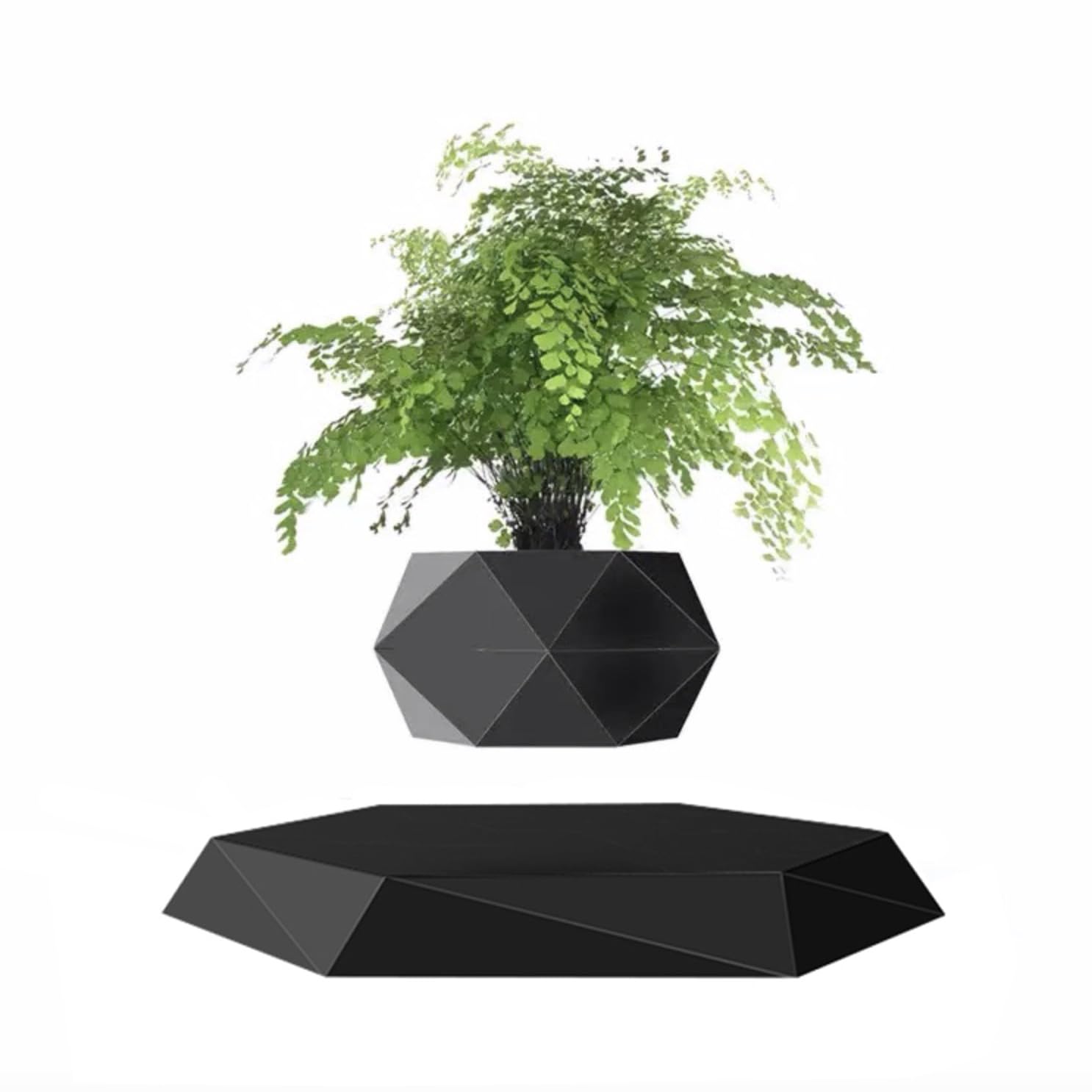 GUIYING hexagon base front view showing sleek black finish and stable support