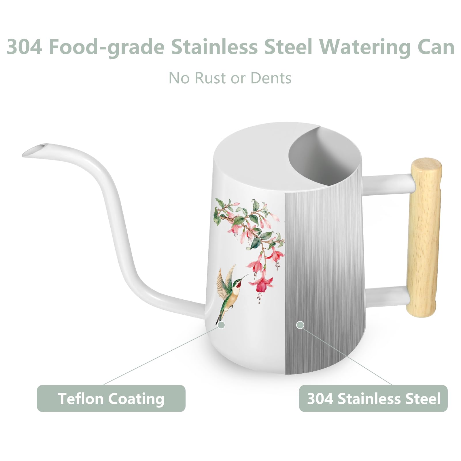 GUKJOB watering can in use on hanging plants minimizing drips and damage