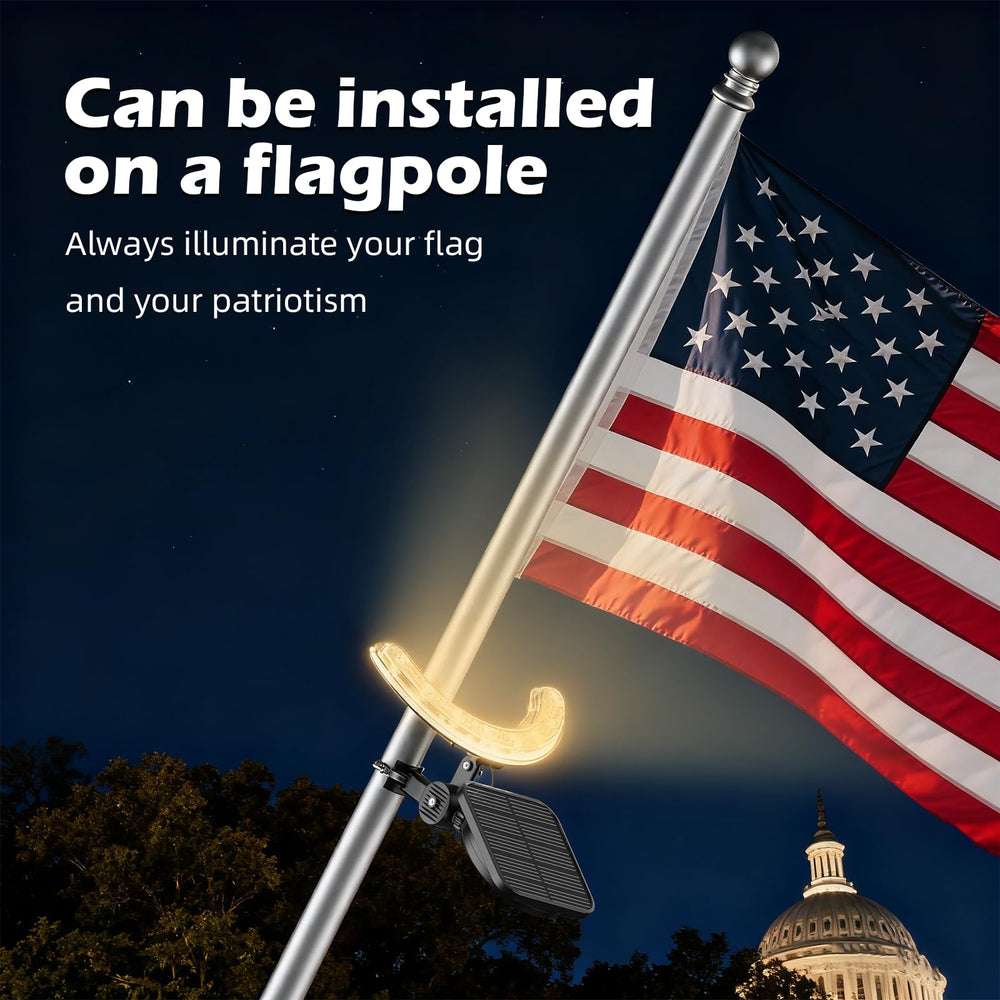 GULADUS beam lighting a flag at night to enhance visibility