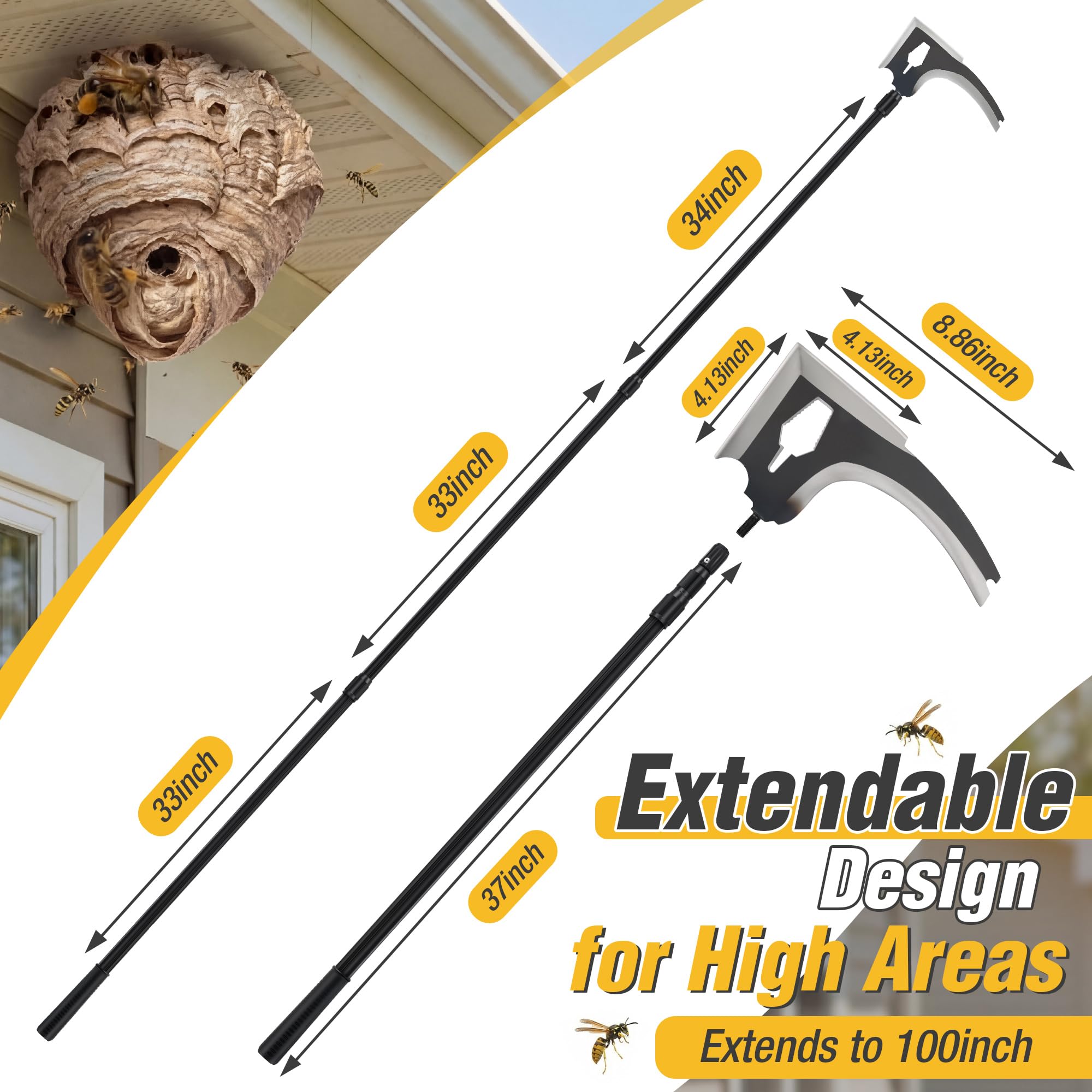 Gulfmew extendable pole fully extended showing long-reach advantage