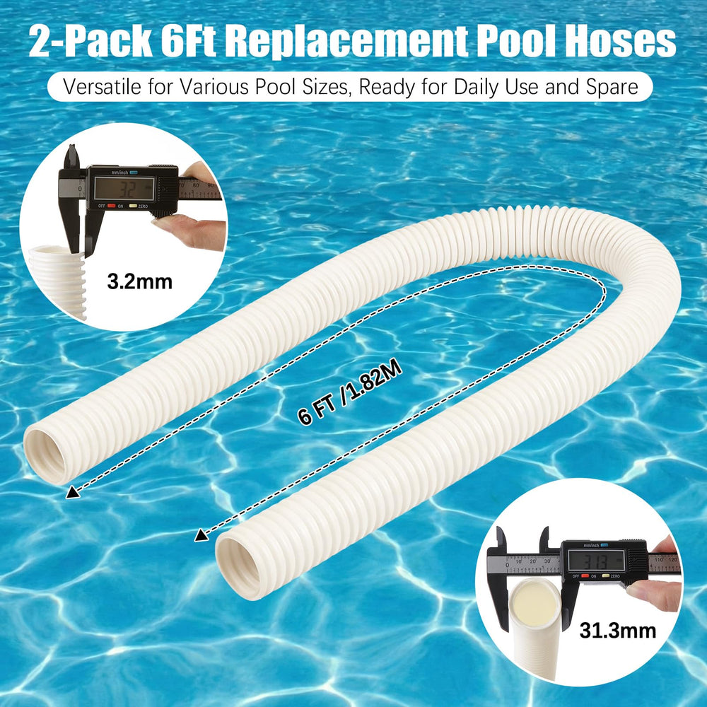 Gulfmew hose beside ruler illustrating 6-foot length and 1.4-inch diameter fit