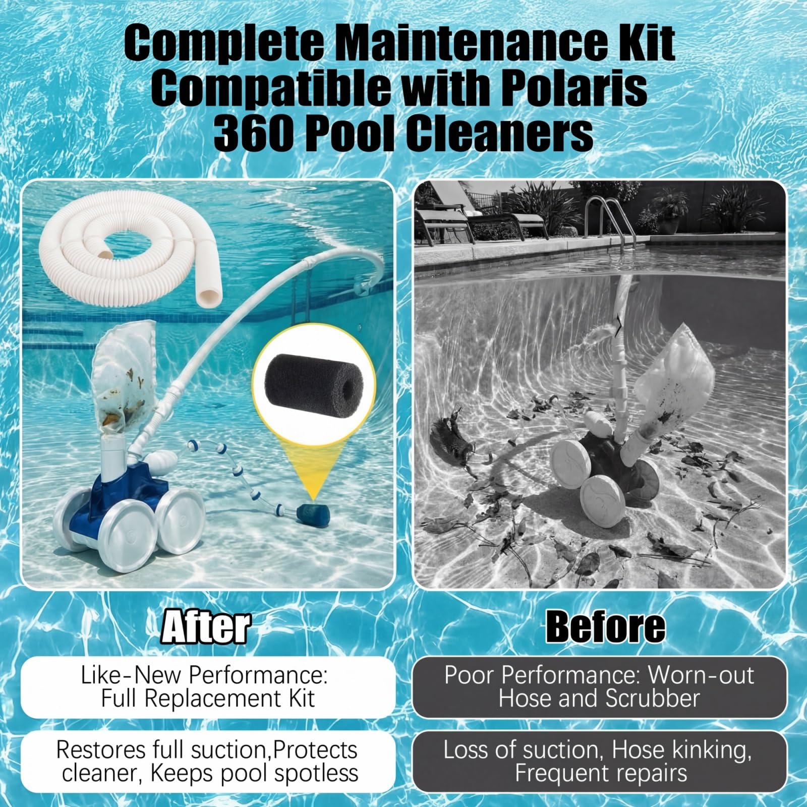 Gulfmew kit staged poolside for routine maintenance and faster cleaner recovery