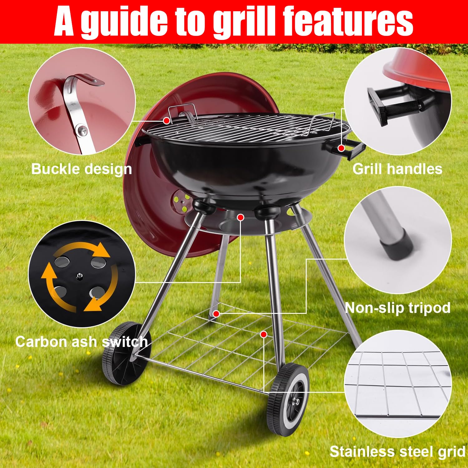 guogiyala stainless-steel tripod frame view showing sturdy rust-resistant support benefit