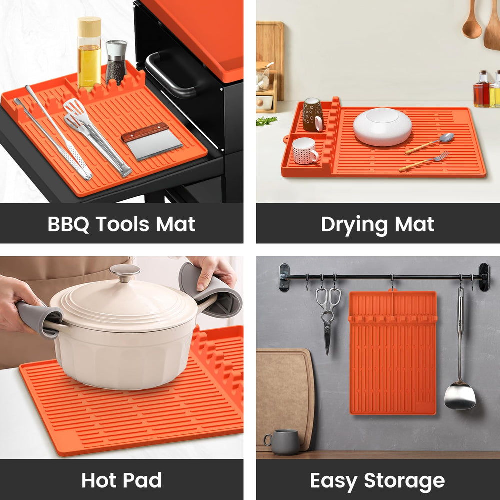 GUSOYO mat used to cook eggs on griddle showing easy release and quick cleanup