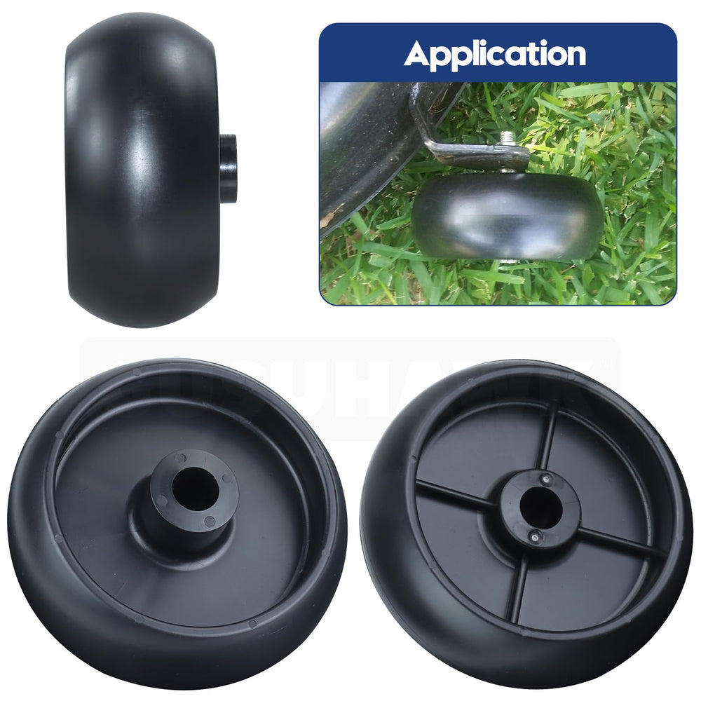 GUSUHAWK wheel next to ruler showing 4.9 inch diameter for accurate replacement