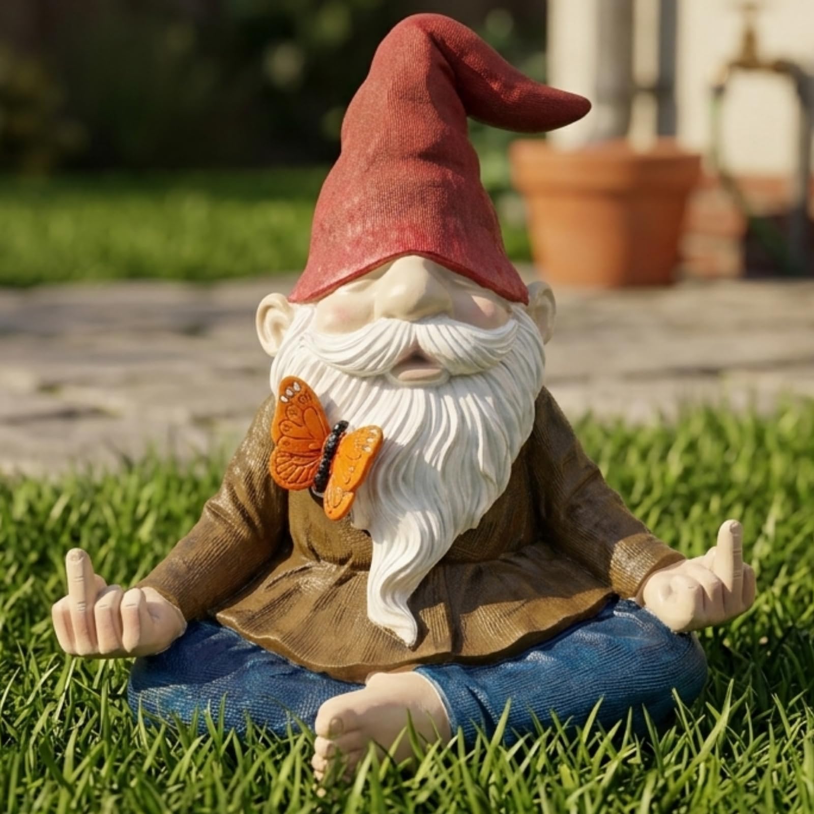 GUTE gnome on office desk bringing humor and conversation-starting décor