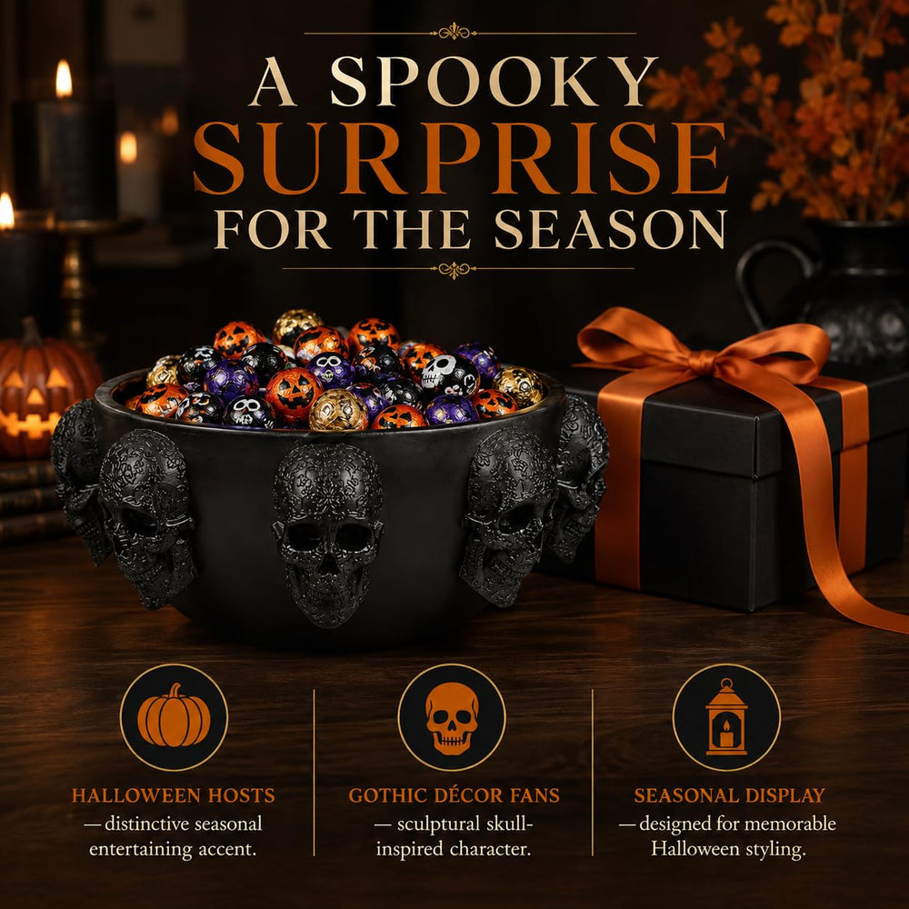GUTE skull planter used as candy bowl filled with sweets for party convenience