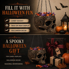 GUTE close-up paisley detail on skull planter enhancing gothic texture