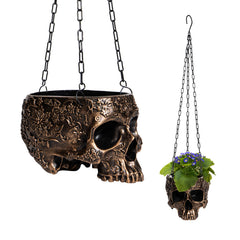 GUTE front view of skull planter showing hanging shape and decorative appeal