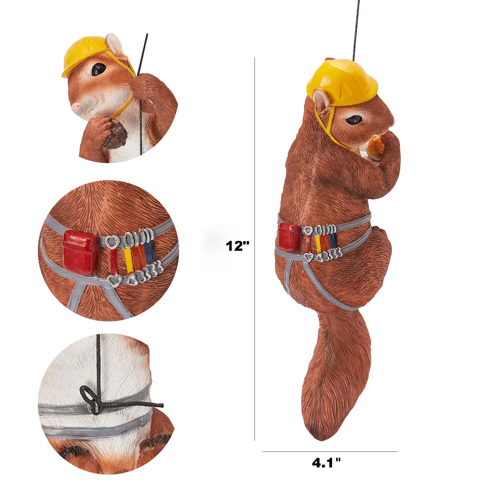 GUTE squirrel size comparison with hand showing convenient 12-inch scale