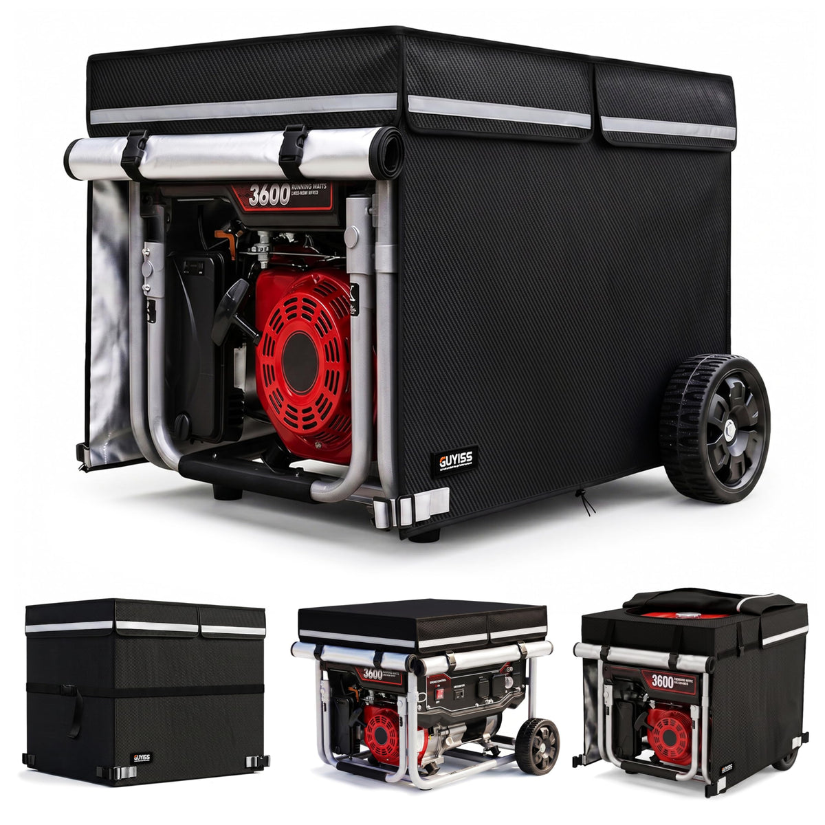 GUYISS front view of covered generator showing full protection and fit