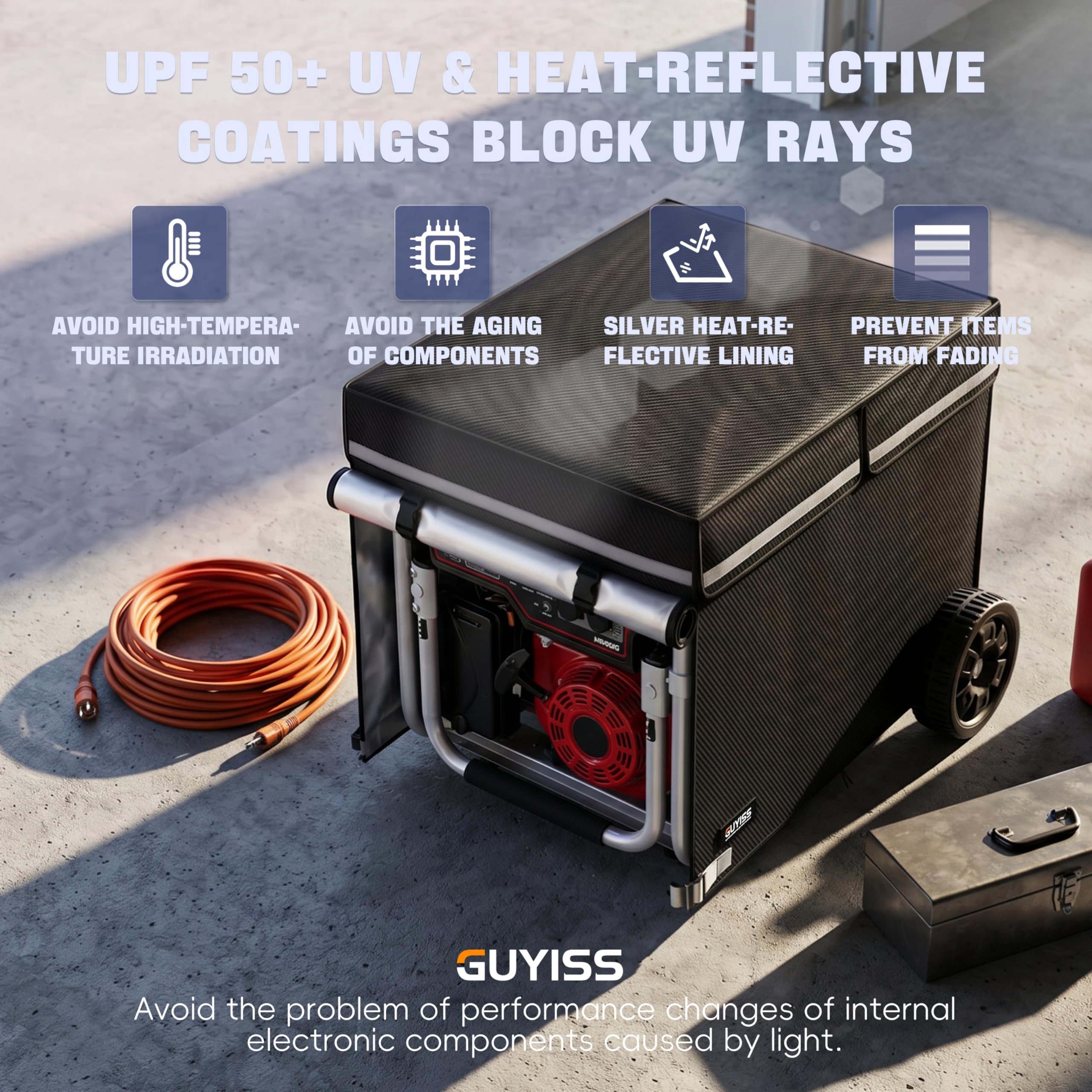 GUYISS roll-up side panel for ventilation while generator is running