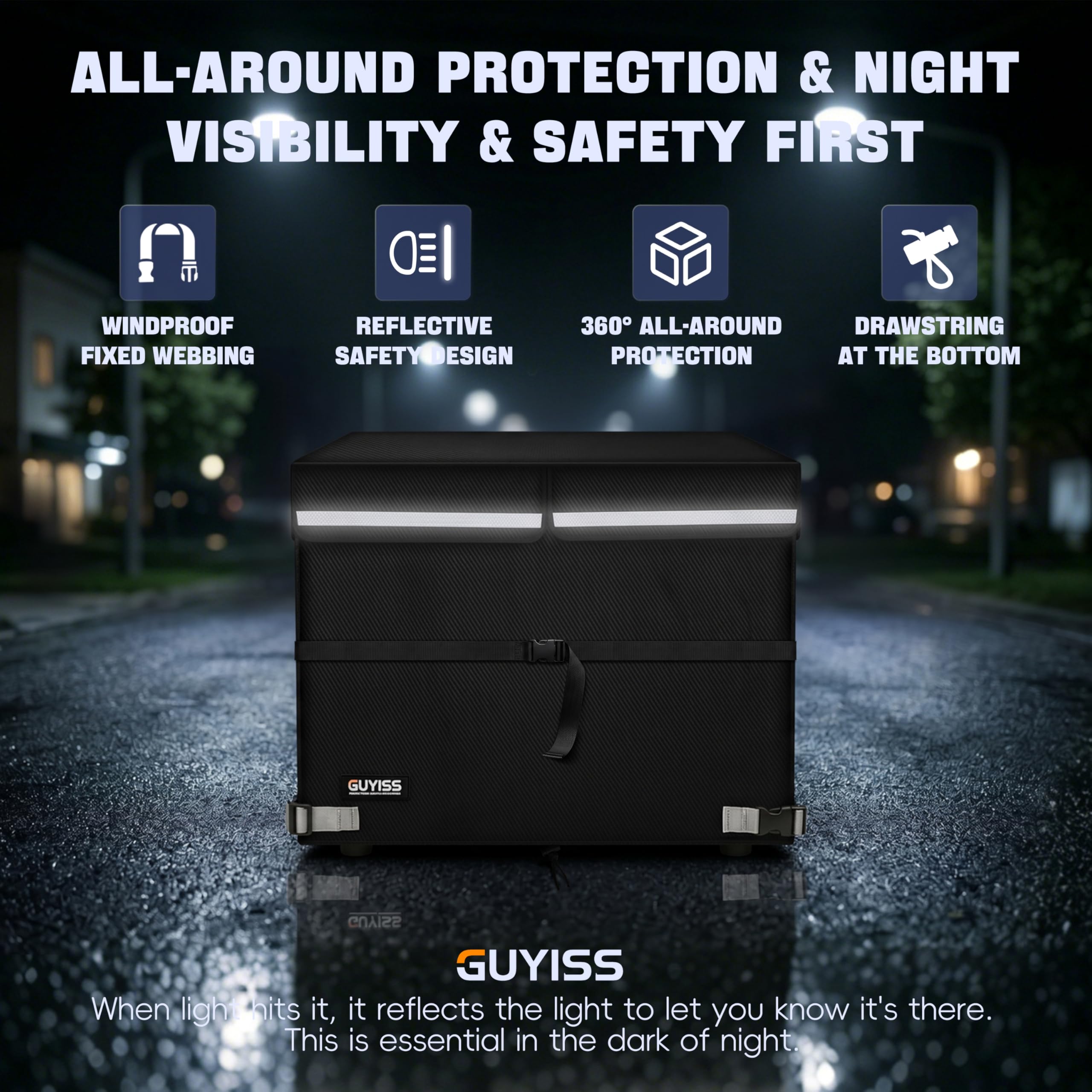 GUYISS waterproof demo with rain splash proving water resistance