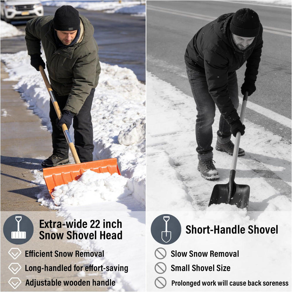 GVCVHVCV snow pusher in use clearing a driveway for quicker snow removal