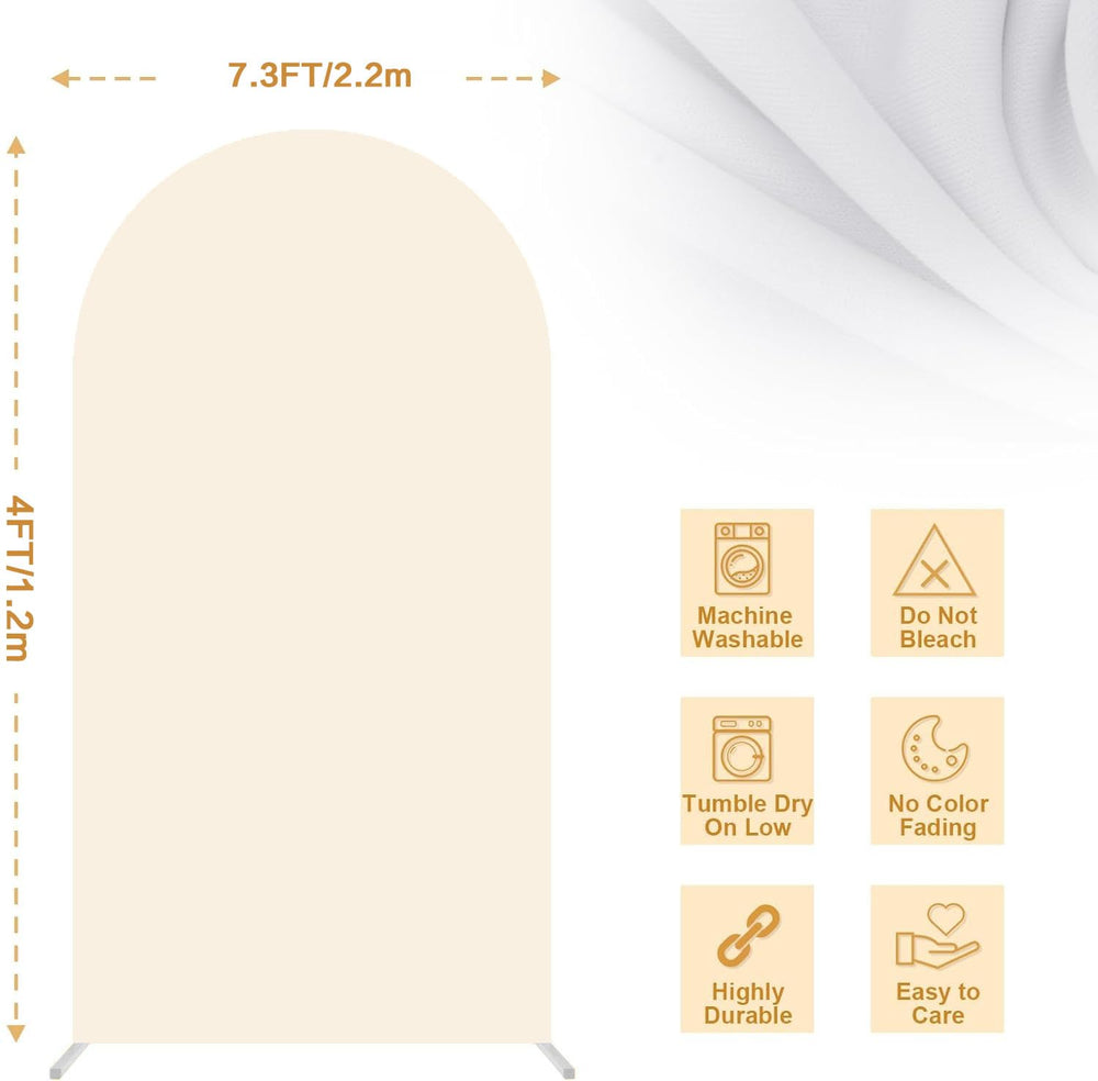 GWEUZMALL beige spandex cover close texture showing wrinkle-free finish