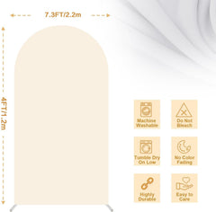 GWEUZMALL beige spandex cover close texture showing wrinkle-free finish