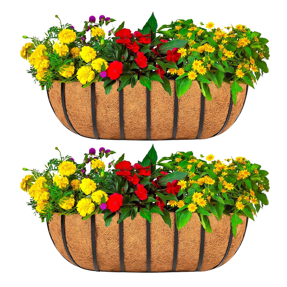 GYATSOCYG front view of 24-inch window basket showing sleek railing-ready design and durability